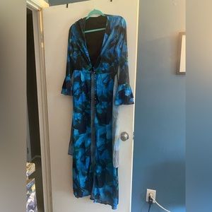 Brand new blue floral, maxi dress size medium, but runs small